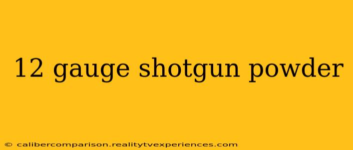 12 gauge shotgun powder