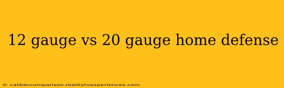 12 gauge vs 20 gauge home defense