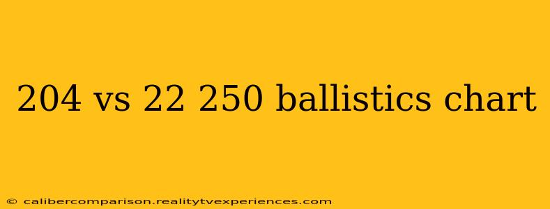 204 vs 22 250 ballistics chart