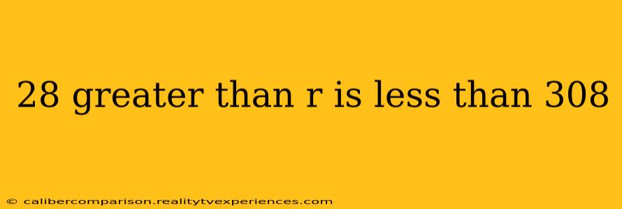 28 greater than r is less than 308