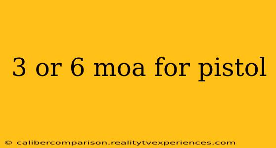 3 or 6 moa for pistol