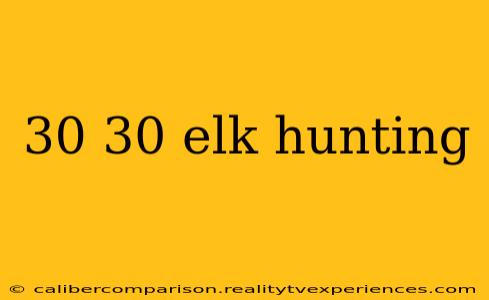 30 30 elk hunting