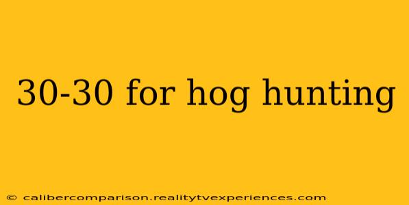 30-30 for hog hunting