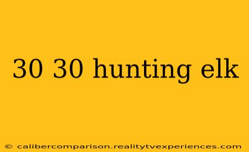 30 30 hunting elk