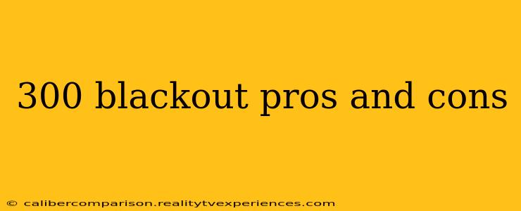 300 blackout pros and cons