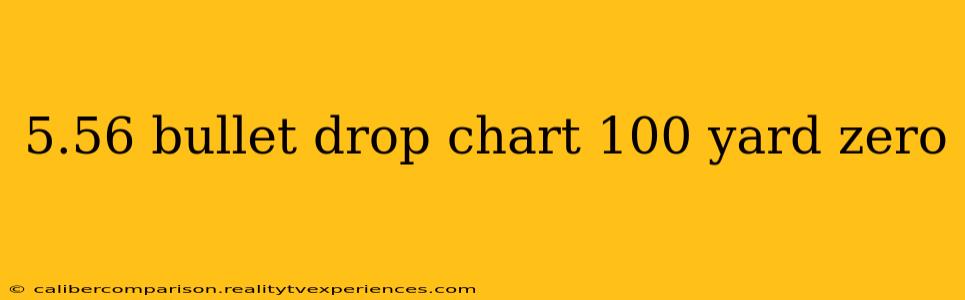 5.56 bullet drop chart 100 yard zero