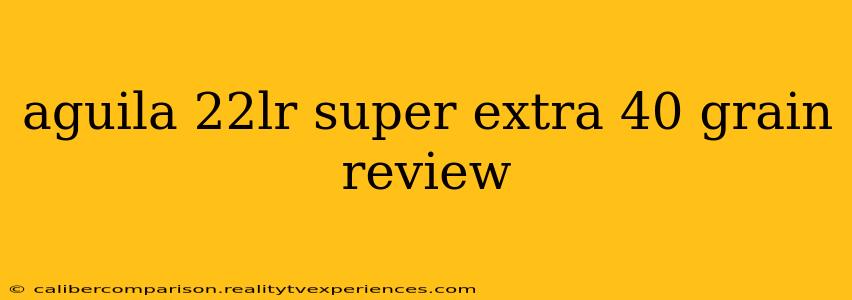 aguila 22lr super extra 40 grain review