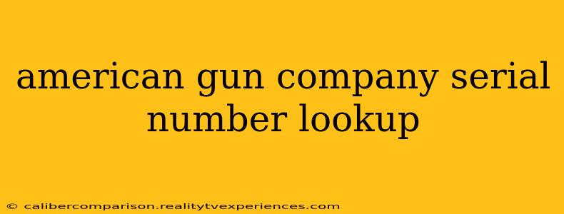 american gun company serial number lookup