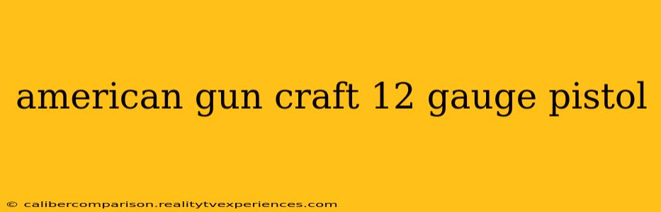 american gun craft 12 gauge pistol