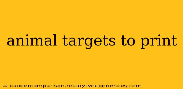 animal targets to print