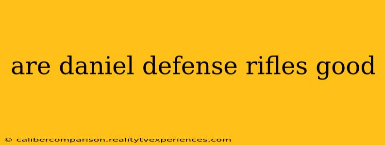 are daniel defense rifles good