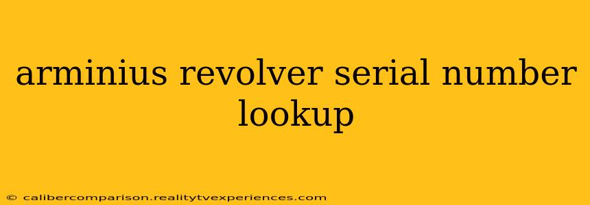 arminius revolver serial number lookup