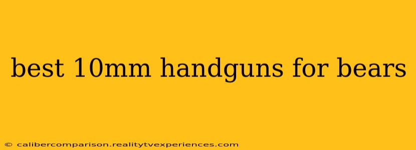 best 10mm handguns for bears