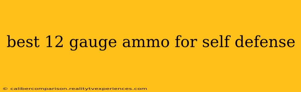 best 12 gauge ammo for self defense