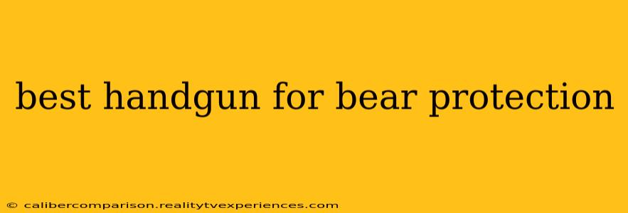 best handgun for bear protection