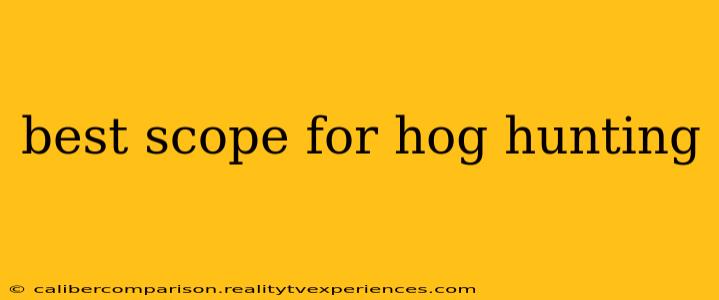 best scope for hog hunting