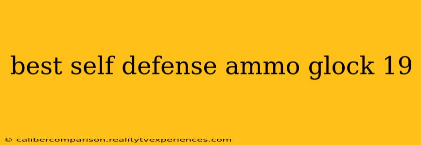 best self defense ammo glock 19