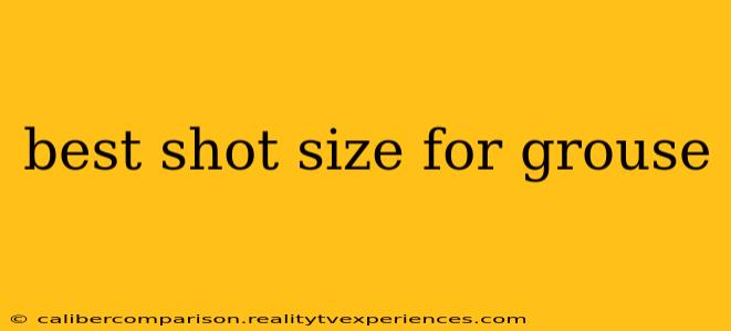 best shot size for grouse