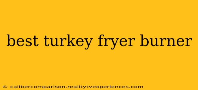 best turkey fryer burner