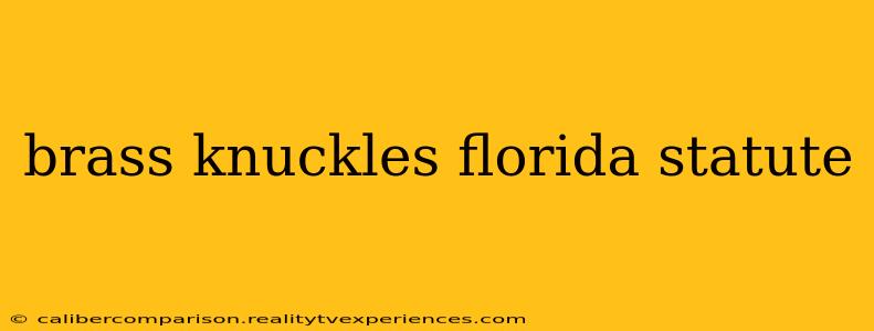 brass knuckles florida statute