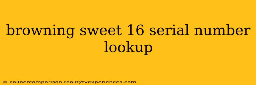 browning sweet 16 serial number lookup