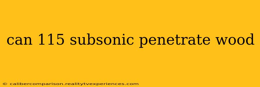 can 115 subsonic penetrate wood