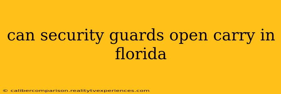 can security guards open carry in florida