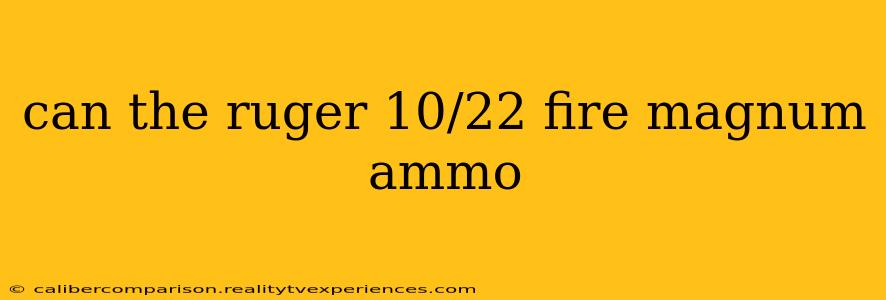 can the ruger 10/22 fire magnum ammo