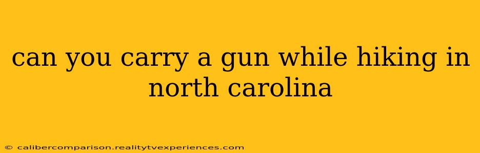 can you carry a gun while hiking in north carolina