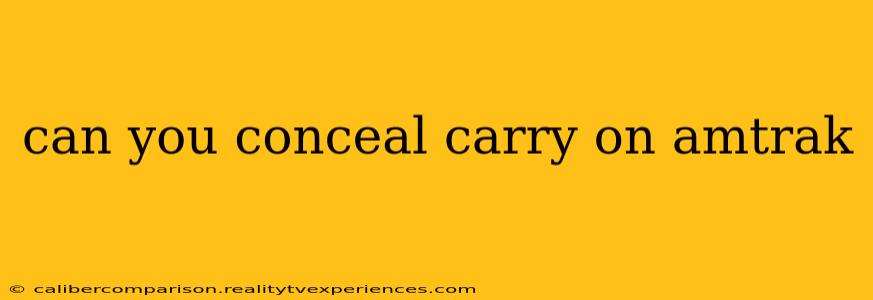 can you conceal carry on amtrak