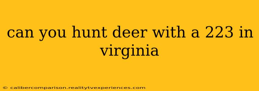 can you hunt deer with a 223 in virginia