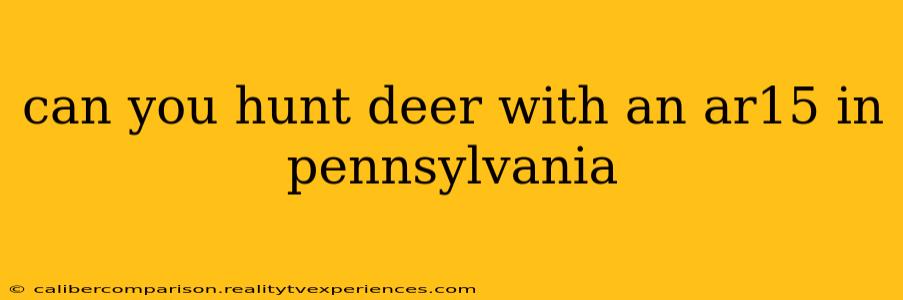 can you hunt deer with an ar15 in pennsylvania