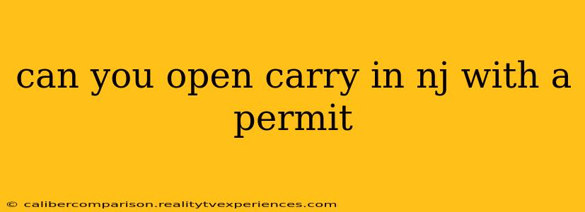 can you open carry in nj with a permit