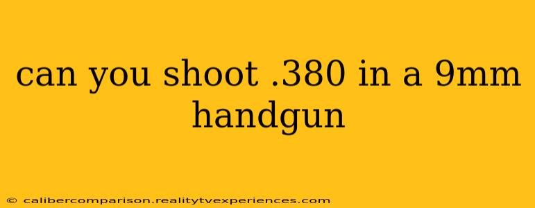 can you shoot .380 in a 9mm handgun