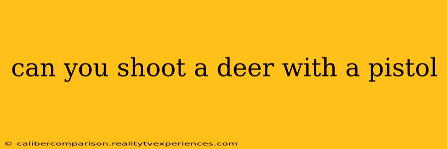 can you shoot a deer with a pistol