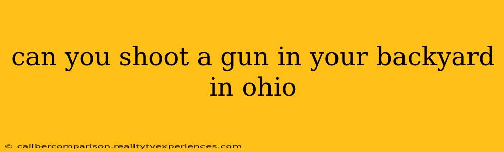 can you shoot a gun in your backyard in ohio