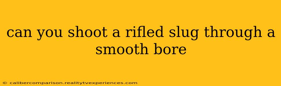 can you shoot a rifled slug through a smooth bore