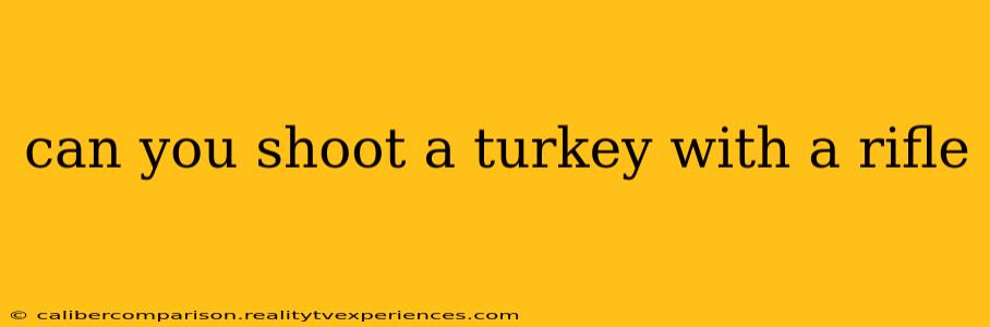 can you shoot a turkey with a rifle