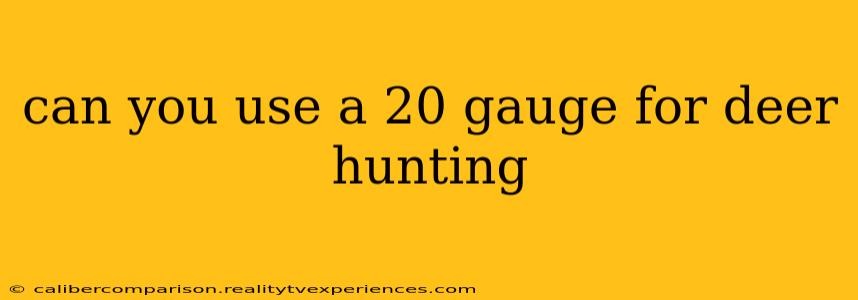 can you use a 20 gauge for deer hunting