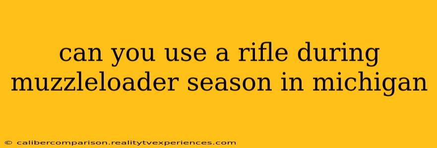 can you use a rifle during muzzleloader season in michigan