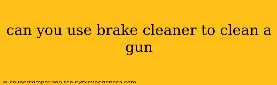 can you use brake cleaner to clean a gun