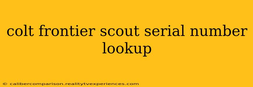 colt frontier scout serial number lookup