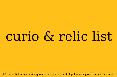 curio & relic list