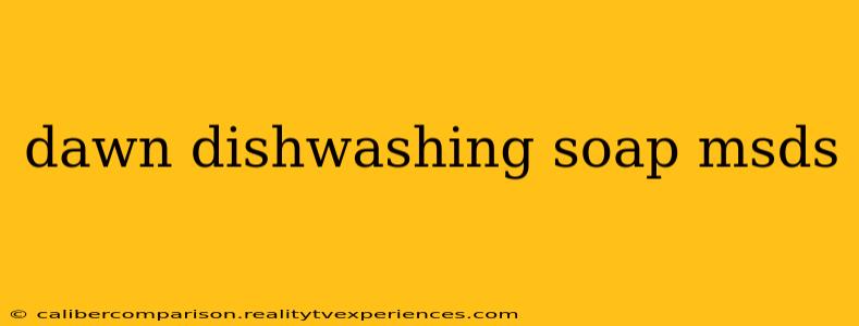 dawn dishwashing soap msds