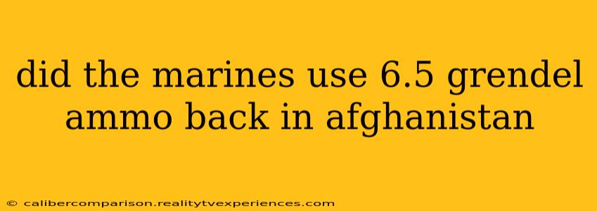 did the marines use 6.5 grendel ammo back in afghanistan