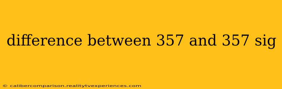 difference between 357 and 357 sig