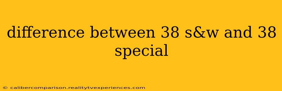 difference between 38 s&w and 38 special