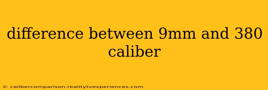 difference between 9mm and 380 caliber