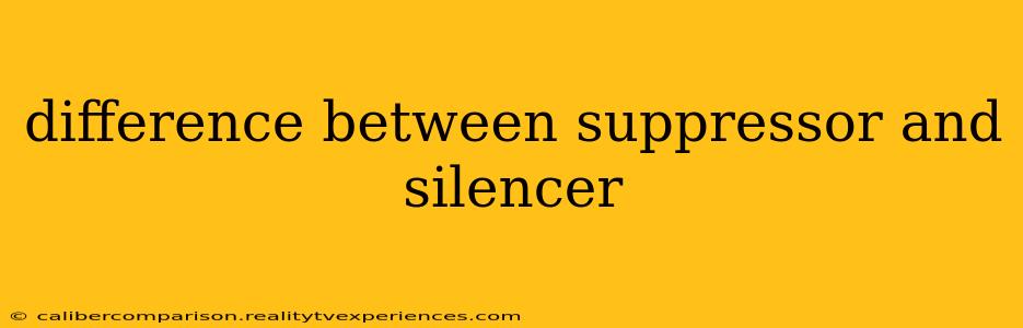 difference between suppressor and silencer