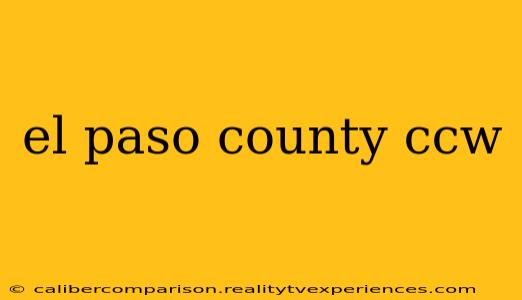 el paso county ccw